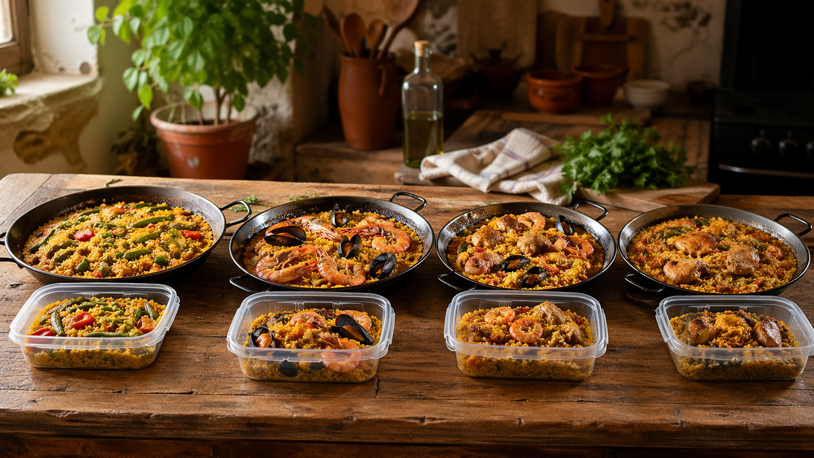 conservar paella en recipientes en la nevera